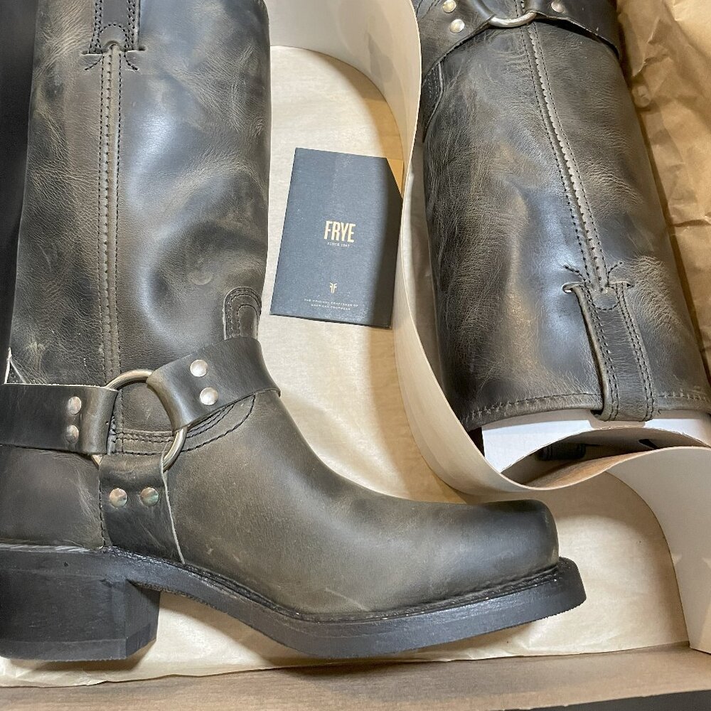Frye Harness 12R Boots, Charcoal, Size 8, New